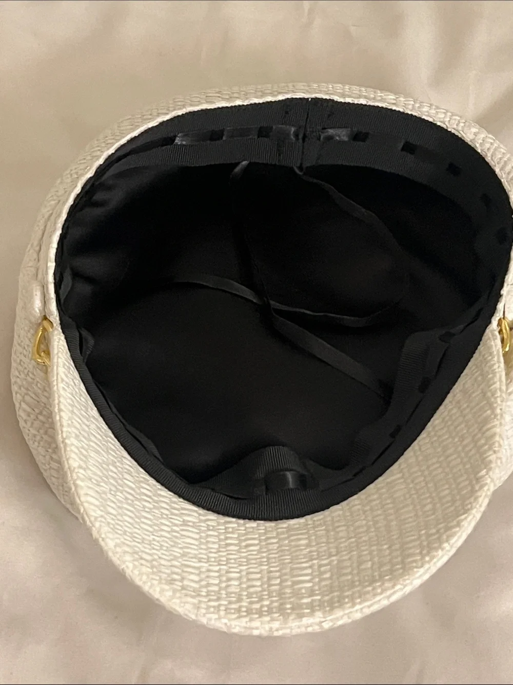 White Chain-Trim Baker Boy Cap - Women Accessories